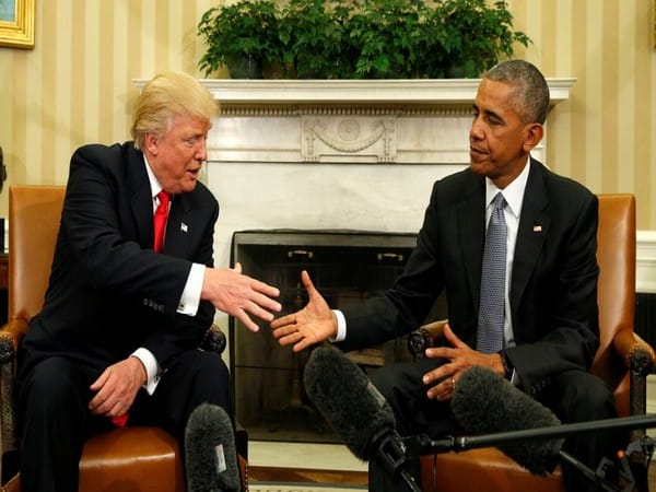 File photo of US President-elect Donald Trump with former president Barack Obama | Reuters