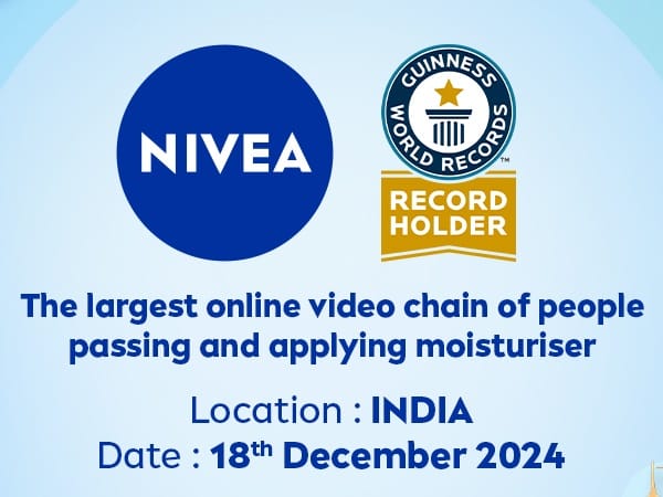 NIVEA India Sets a GUINNESS WORLD RECORDS With Largest Online Video Chain of People Passing and Applying Moisturiser
