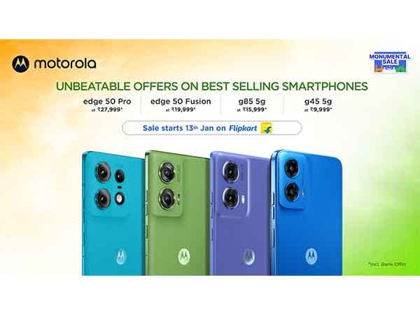 Motorola's Bestselling Smartphones Including edge50 Fusion Will Be Available at Discounted Prices at Flipkart's Monumental Sale Starting 13th January