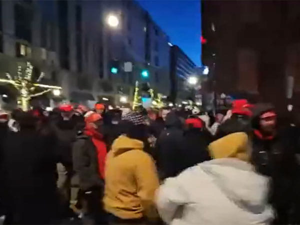 People start to gather outside US Capitol Rotunda building ahead of Trump's inauguration 