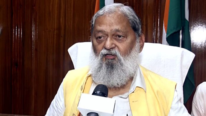 File photo of Haryana minister and BJP leader Anil Vij | ANI