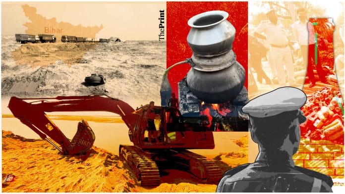 Bihar sand and liquor mafias representative graphic