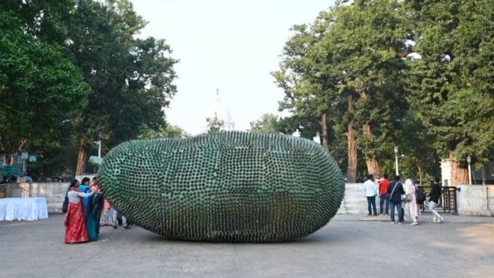 Paresh Maity's jackfruit sculpture was part of the Bengal Biennale