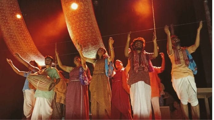 A scene from Bengali play Aksharik | Photo courtesy Aneek theatre group