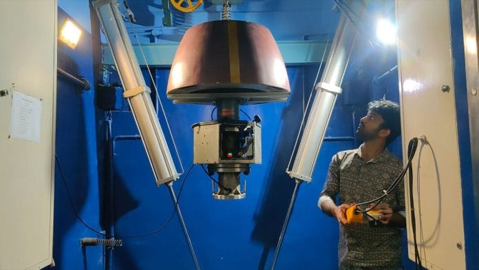 The opening to the microgravity simulator at IIT Madras