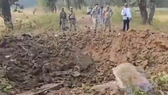 Site in Bastar where IED explosion killed 8 DRG jawans and their driver Monday | X @ANI