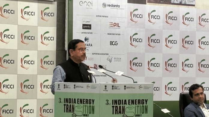 Union New and Renewable Energy Minister Prahlad Joshi at the 3rd India Energy Transition Summit held in New Delhi