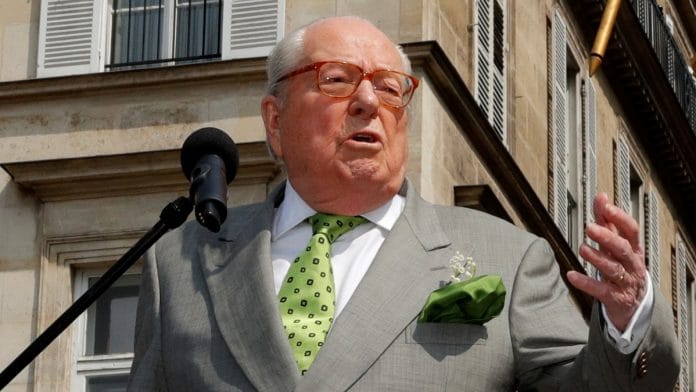 French far-right National Front (FN) founder Jean-Marie Le Pen delivers a speech during a May Day ceremony in front of the statue of Jeanne d'Arc (Joan of Arc) in Paris, France, May 1, 2019 | Reuters file photo