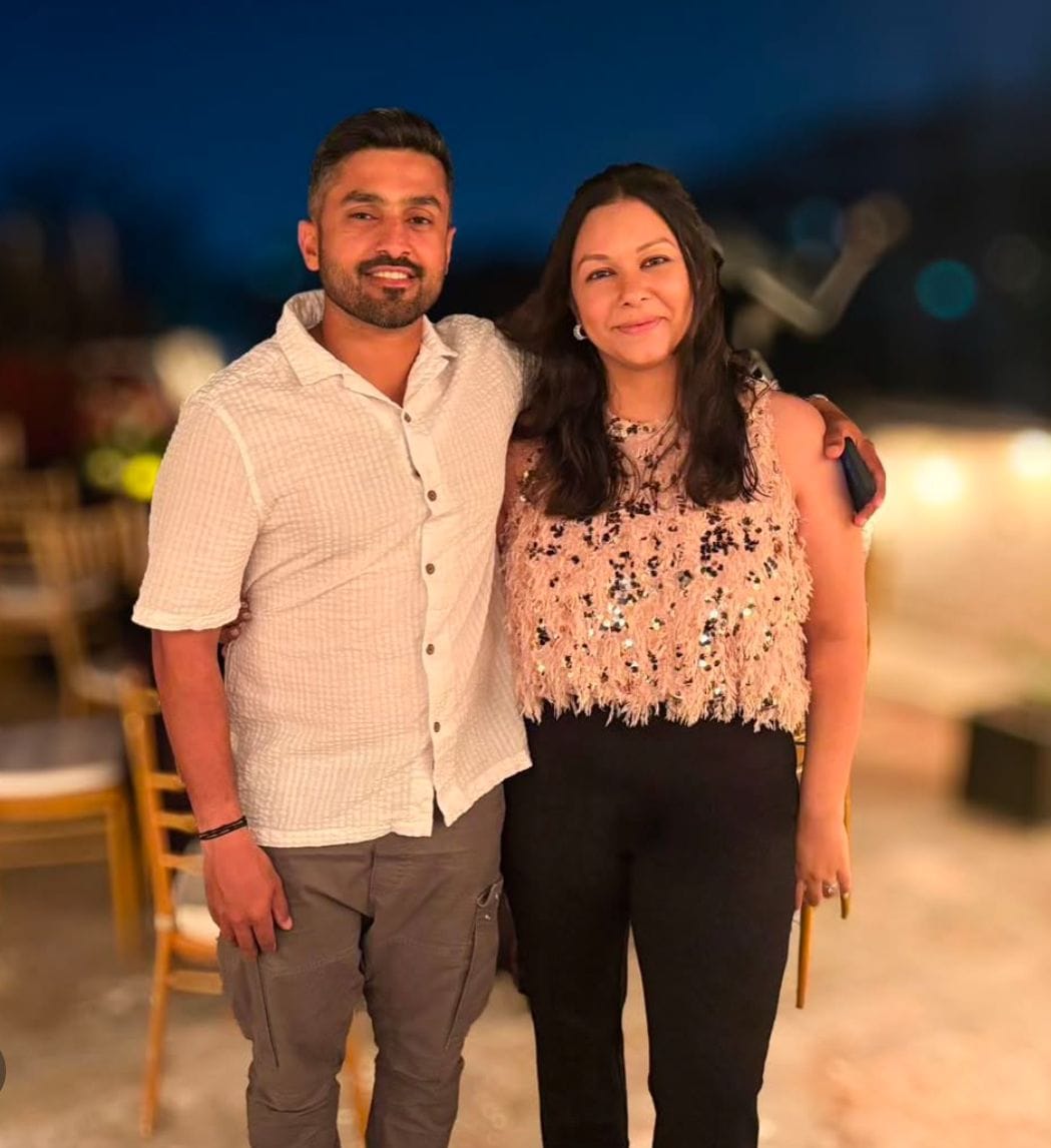 Karun Nair with his wife | Special arrangement