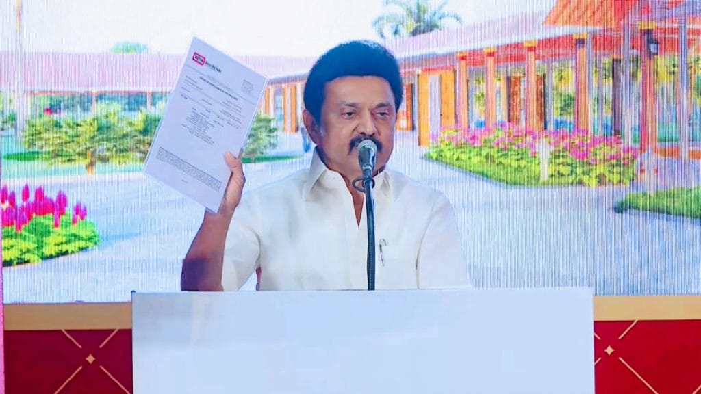 Tamil Nadu CM MK Stalin releasing state archeology dept report in Chennai, Thursday | X @mkstalin