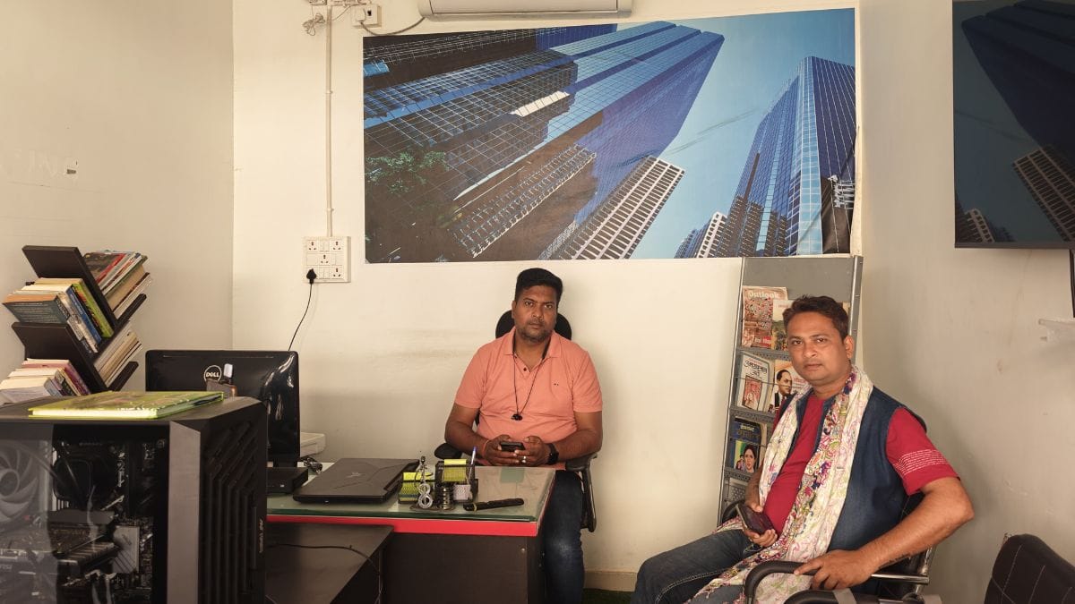 Ranjan Das and Ganesh Mishra in their office in Bijapur from where Mukesh Chandrakar used to work | Mayank Kumar | ThePrint