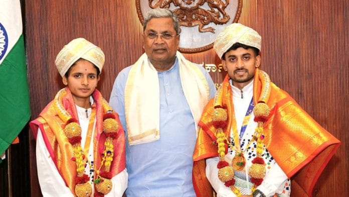 Siddaramaiah, MK Gautham and Chaitra B | Special arrangement | ThPrint