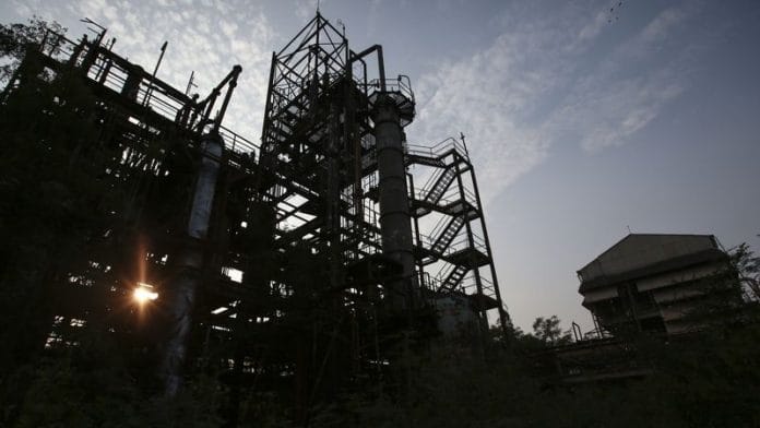 The sun sets behind the abandoned former Union Carbide pesticide plant in Bhopal | Reuters/Danish Siddiqui/File Photo