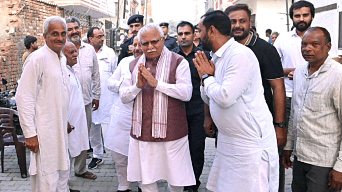 Former Haryana CM Manohar Lal Khattar had given the nod to amend law for denotifying canal project under the amended Section 101A | ANI File