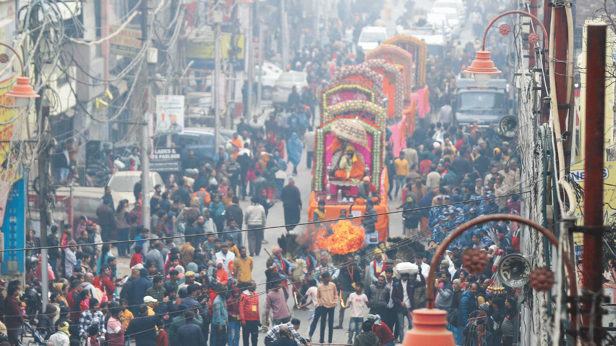 A Peshwai yatra is out on the road at Prayagraj for Mahakumbh | Suraj Singh Bisht | ThePrint