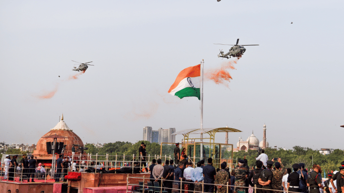 File photo of ALH Dhruv helicopters of the Indian Air Force during full dress rehearsal for the Independence Day celebration | ANI
