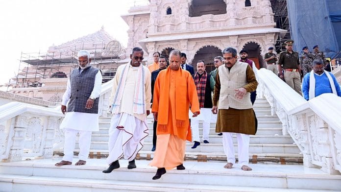 Uttar Pradesh Chief Minister Yogi Adityanath at the Shri Ram Janmabhoomi Temple, in Ayodhya. | ANI