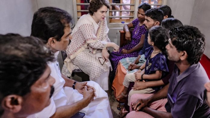 Wayanad MP Priyanka Gandhi Vadra and AICC general secretary K.C. Venugopal in Kerala. | @kcvenugopalmp/ X