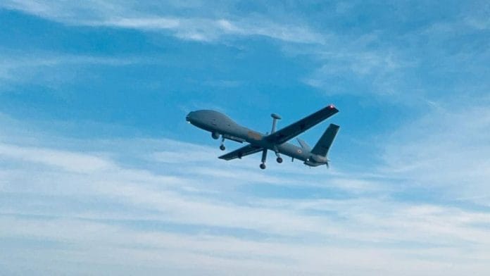 A file photo of a Drishti 10 drone. | Western Naval Command / X