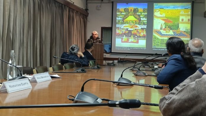 Priyaleen Singh presented an illustrated lecture on Evoking the sounds and scents of monsoon in the gardens of Rajasthan | Photo: Krishan Murari/ThePrint