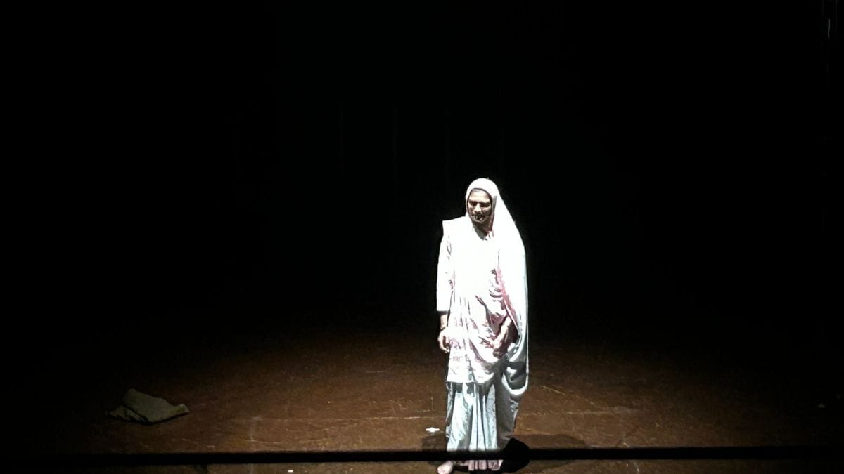 Actor playing Kasturba on stage | Zenaira Bakhsh, ThePrint