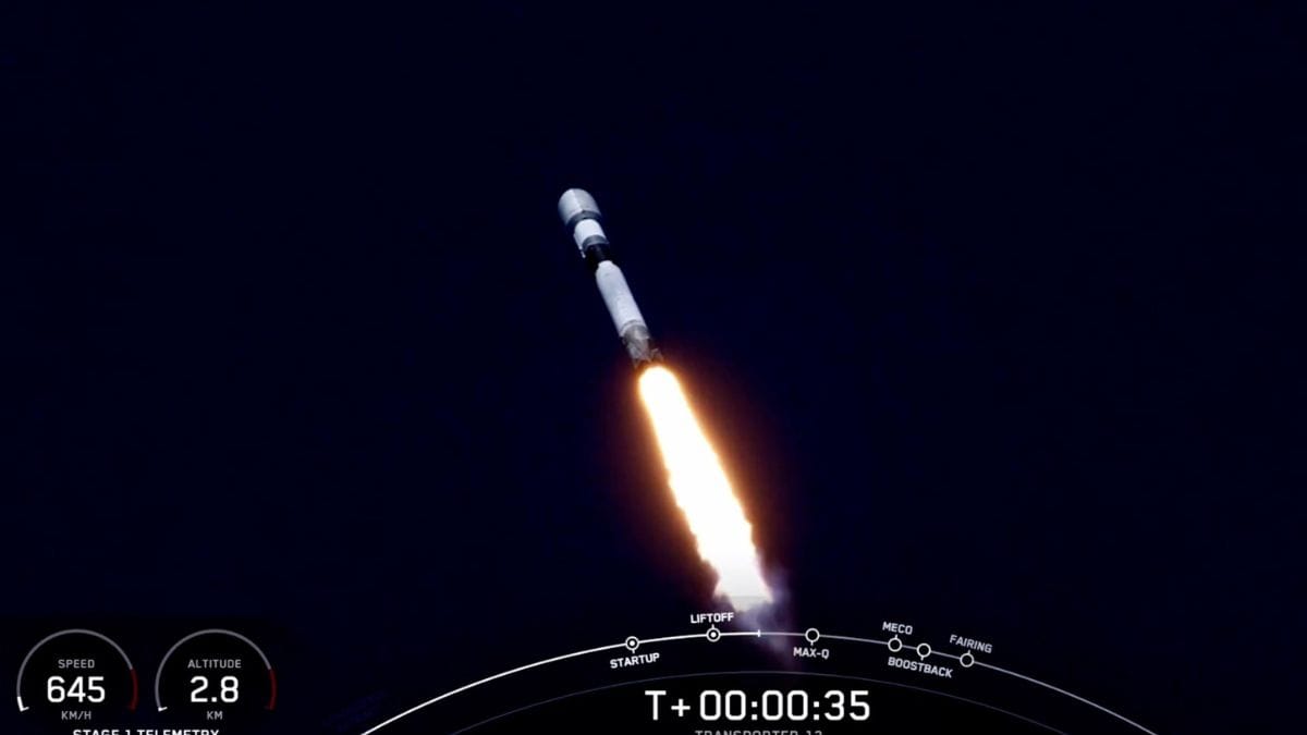 Pixxel's hyperspectral imaging satellites being launched aboard a SpaceX rocket | Credit: Pixxel