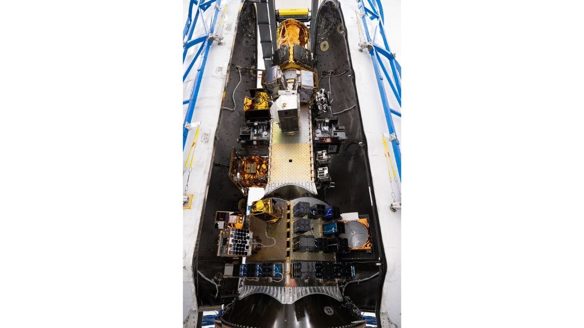 Digantara's payload sitting inside the fairing of a SpaceX rocket|Credit: X/Digantara