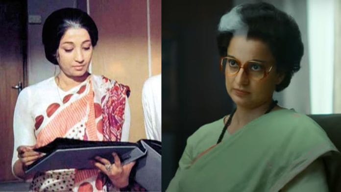 Suchitra Sen in Gulzaar’s Aandhi and Kangana Ranaut in Emergency