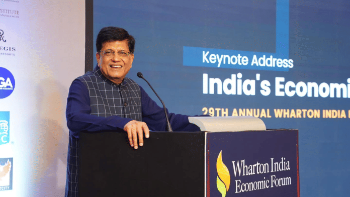 Piyush Goyal delivered the keynote address on 'India's Economic Vision' at the 29th Wharton India Economic Forum 2025 in Mumbai on 12 January. | Facebook@PiyushGoyal