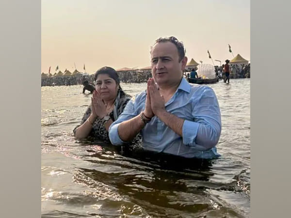 Producer Vinod Bhanushali takes holy dip at Maha Kumbh Mela in Prayagraj