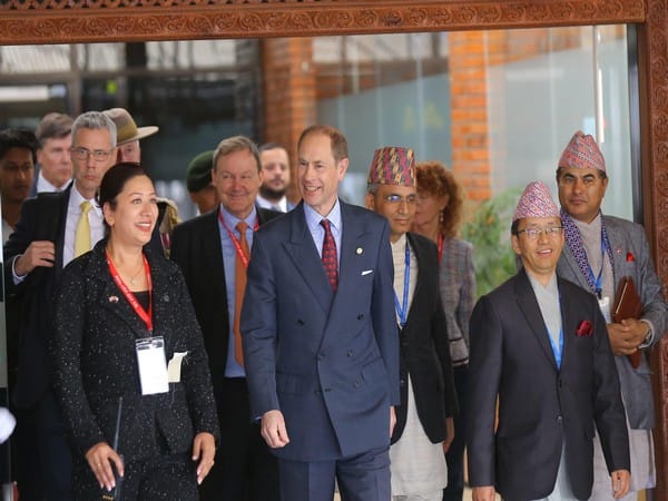 Duke of Edinburgh tours Bhaktapur on second day of visit, tries woodcarving