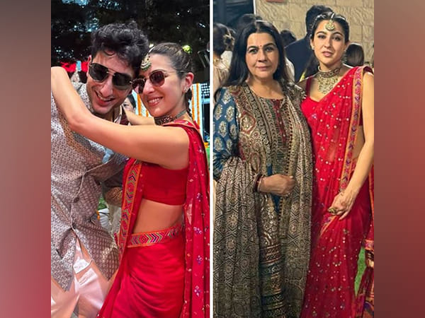 Sara Ali Khan shares pictures with mom Amrita Singh, brother Ibrahim from friend's wedding