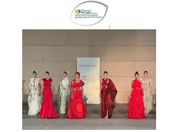 Handloom fashion show held at Bharat Tex 2025 