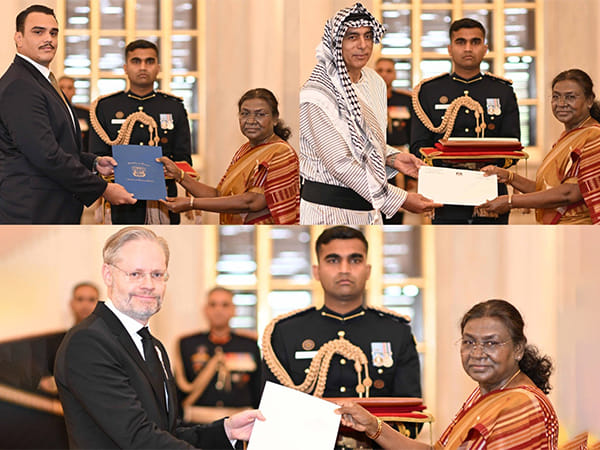 Envoys of five nations present credentials to President Droupadi Murmu