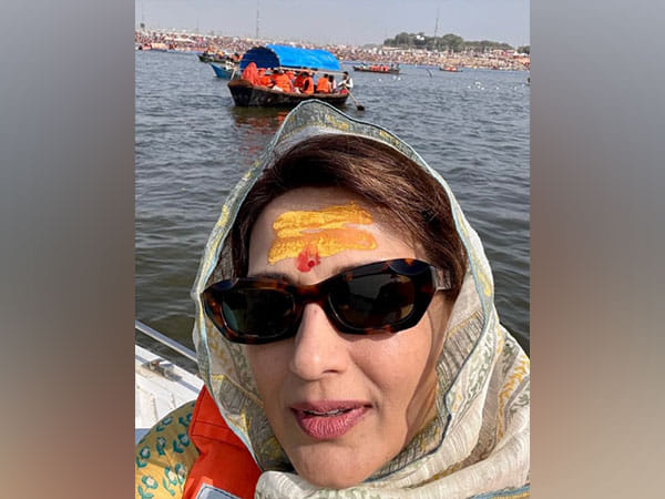 Actress Sonali Bendre takes a holy dip in Triveni Sangam during Maha Kumbh Mela 2025