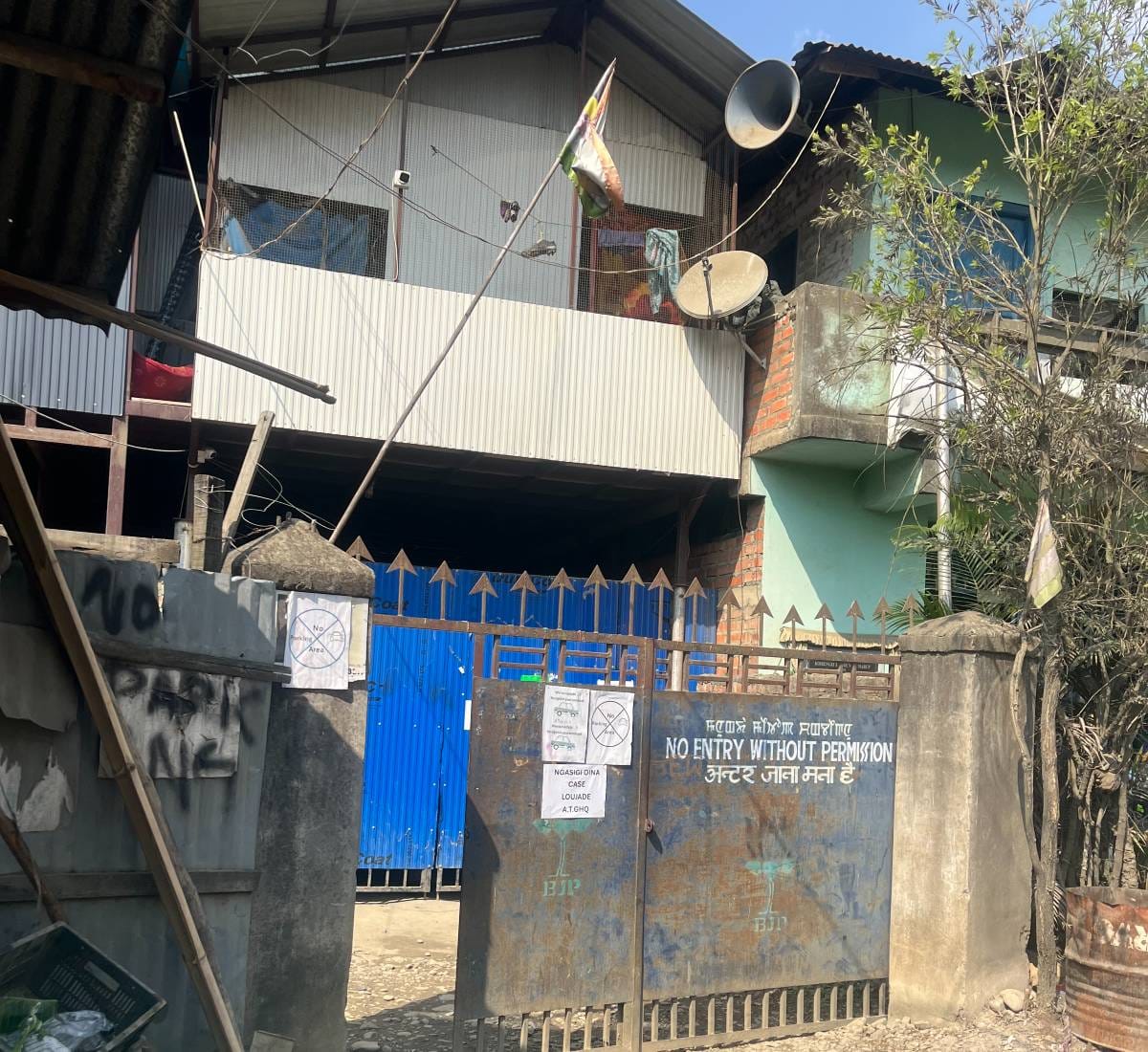 The building believed to be an office of Arambai Tenggol in Koirengei village in Imphal east | Moushumi Das Gupta | ThePrint