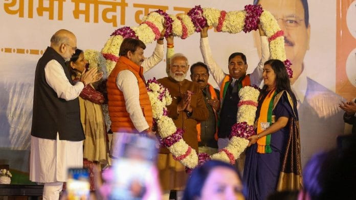 PM Narendra Modi at the BJP headquarters | Suraj Singh Bisht | ThePrint