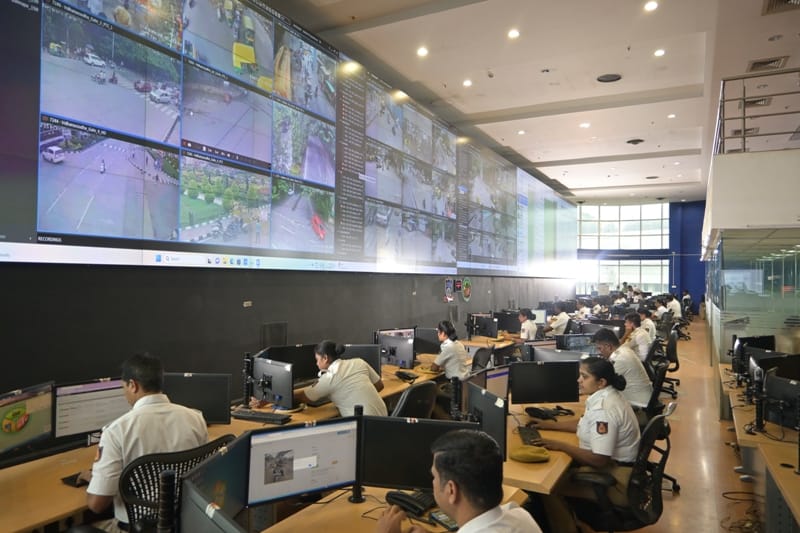 Interior view of Bengaluru’s Traffic Management Centre using advanced surveillance technology