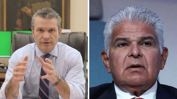 U.S. Defense Secretary Pete Hegseth (L) and Panama's President Jose Raul Mulino (R) | File Photo | Reuters