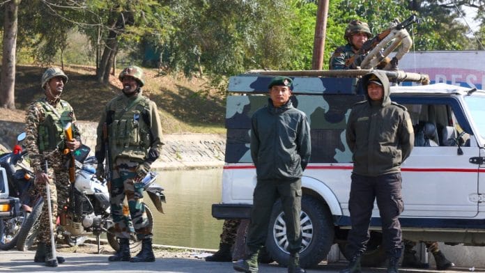 Security personnel deployed in Imphal, Thursday | Suraj Singh Bisht | ThePrint