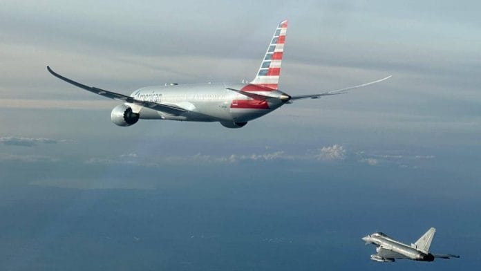 American Airlines flight from New York to New Delhi after it was diverted to Rome | X/@NATO_AIRCOM