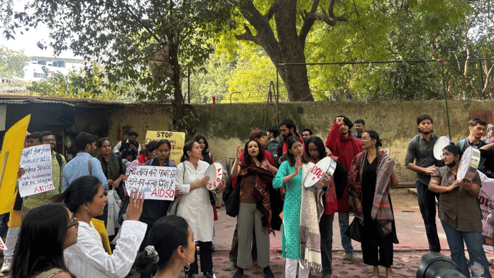 Student protesters from Jamia Millia Islamia University stage demonstration at Jantar Mantar, New Delhi | ThePrint/Zenaira Bakhsh
