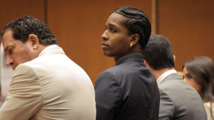 Rakim Mayers, aka A$AP Rocky, appears in court as the verdict is read in his felony assault trial at the Clara Shortridge Foltz Criminal Justice Center in Los Angeles, California, U.S. on 18 February 2025. | Daniel Cole | Reuters