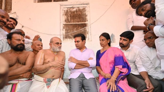 KTR visits C.S. Rangarajan, the chief priest of Hyderabad’s Chilkur Balaji Temple | By special arrangement
