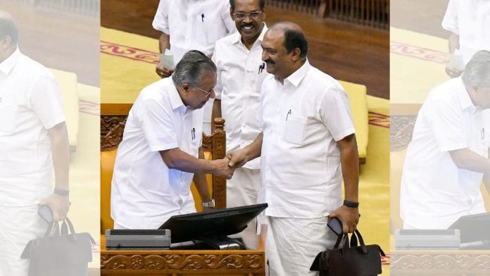 Kerala Chief Minister Pinarayi Vijayan with State Finance Minister K N Balagopal before presenting the state Budget at the state Legislative Assembly, in Thiruvananthapuram Friday. | ANI