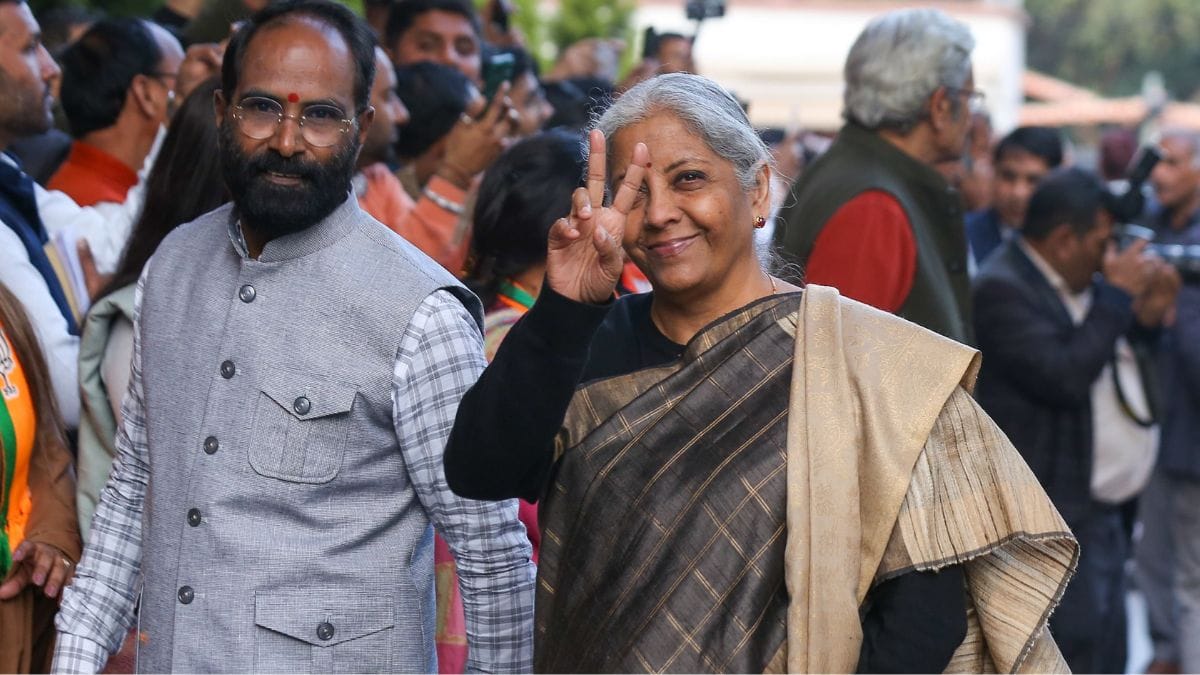 Union Finance Minister Nirmala Sitharaman at the BJP HQ | Suraj Singh Bisht | ThePrint