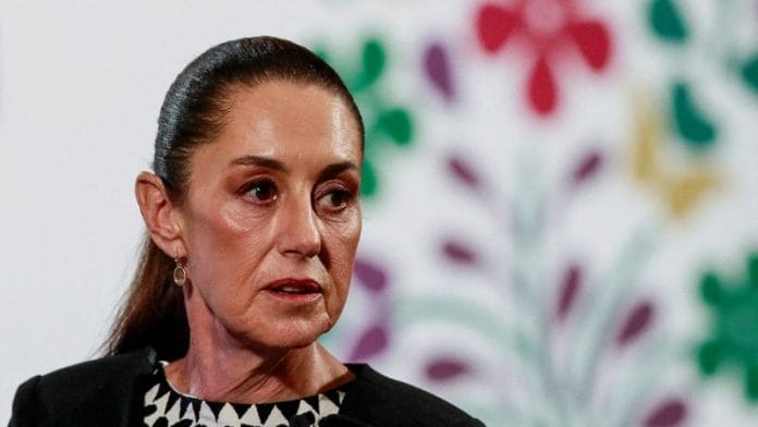 Mexico's President Claudia Sheinbaum looks on at the National Palace, in Mexico City, Mexico January 21, 2025. REUTERS/Henry Romero/File Photo