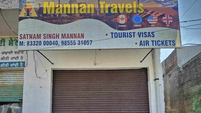 A travel agency shop run by Satnam Singh, accused in an FIR. The shop has been sealed by the Amritsar police | Photo: By special arrangement