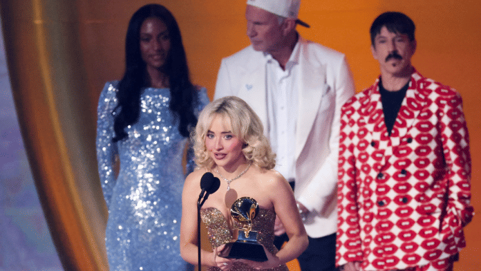 Sabrina Carpenter receives the Best Pop Vocal Album award for 'Short n' Sweet' during the 67th Annual Grammy Awards in Los Angeles, California, U.S., on 2 February 2025. | Mario Anzuoni | Reuters