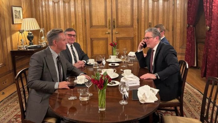 Special Envoy to the UK Mark Burnett attended a dinner with PM Keir Starmer on 14 February |